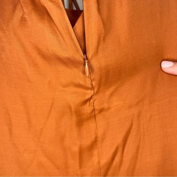 Farm Rio Caramel Cut Out Maxi Dress Size Large - Picture 6 of 8